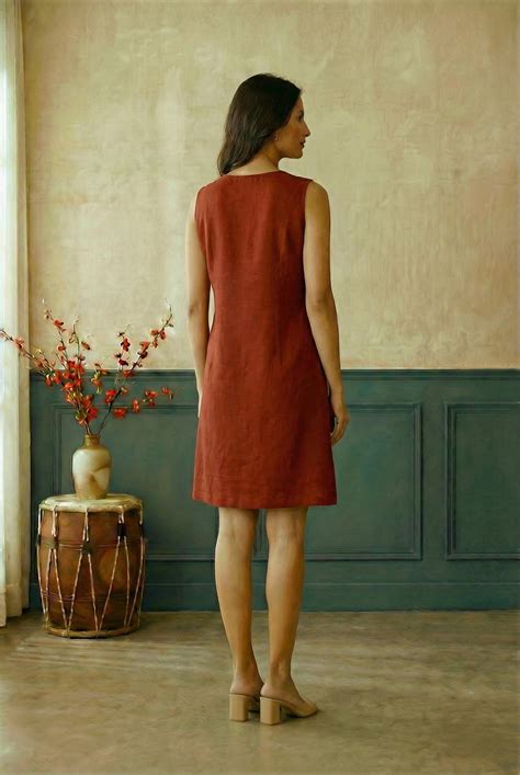 Red Sleeveless A-Line Dress – Chhaya Gandhi Design Studio