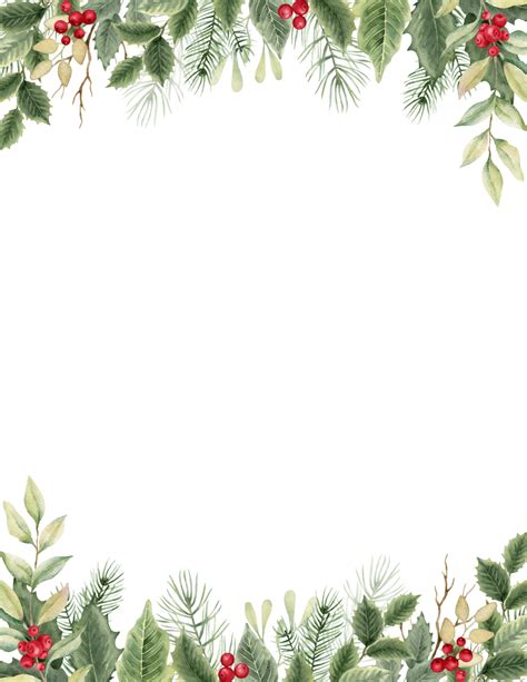 50 Beautiful Christmas Border Paper Printables (FREE) - The Joy of ...