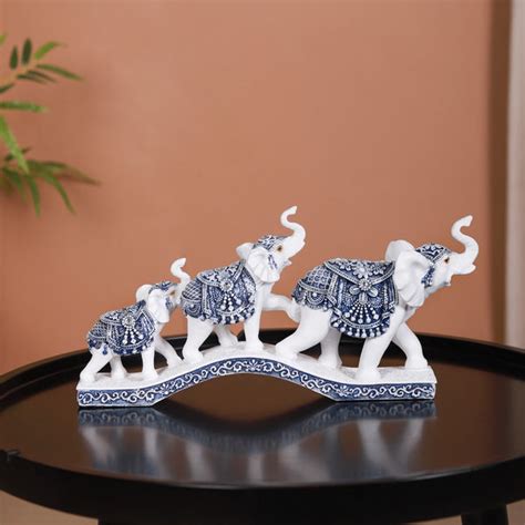 White Elephant Family Showpiece Online - Premium Decor Object | Nestasia