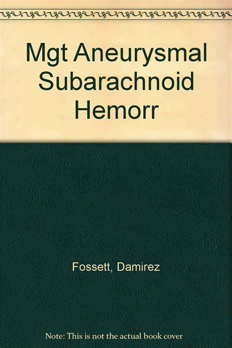 Buy Mgt Aneurysmal Subarachnoid Hemorr Book Online at Low Prices in ...