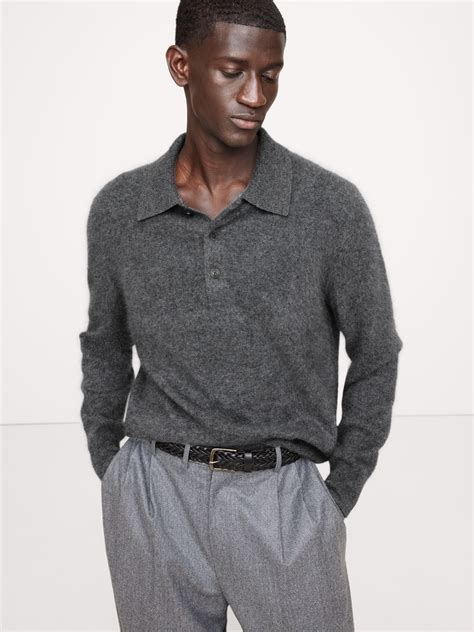 Brushed Cashmere Sweater Polo | Banana Republic