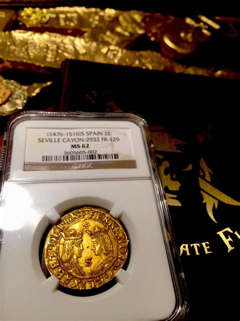 1476-1516 Spanish Gold Coin from Seville Mint NGC-62 Mint State