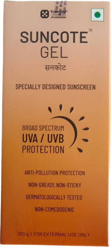 Suncote Sunscreen - SPF 50 PA+++ Gel sunscreen SPF 30,PA+++,UVA/UVB ...
