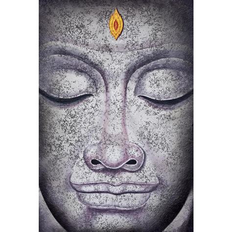 Lord Buddha Face Canvas Painting Synthetic Frame – ArtzFolio.com