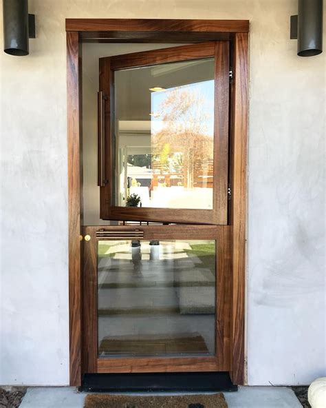 Modern Glass Dutch door in gorgeous walnut | Dutch door interior ...