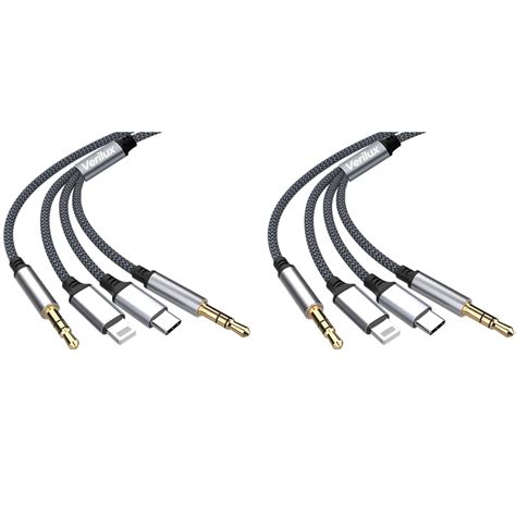 Verilux 3 in 1 Car Aux Cable for Stereo and Headphones with 1.5m Nylon ...