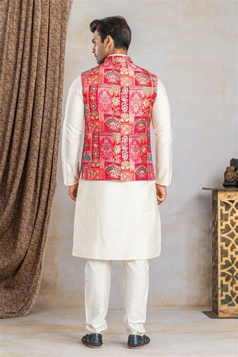 Pink jacquard bundi – raaya.in