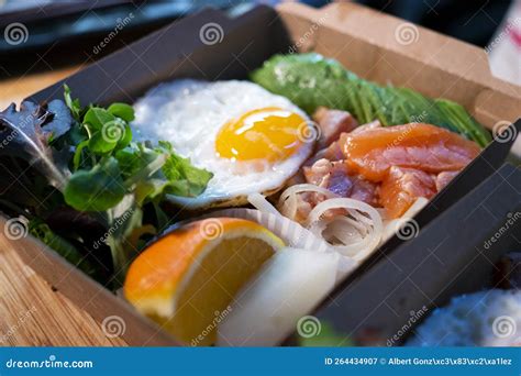 Donburi Salmon Served in a Japanese Restaurant in Tokyo . Japanese ...