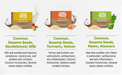 Earthbaby Natural Handmade Milk & Sandal bath soap (3 * 100 g) : Amazon ...