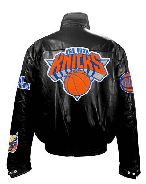 NEW YORK KNICKS FULL LEATHER PUFFER JACKET Black – Jeff Hamilton Shop