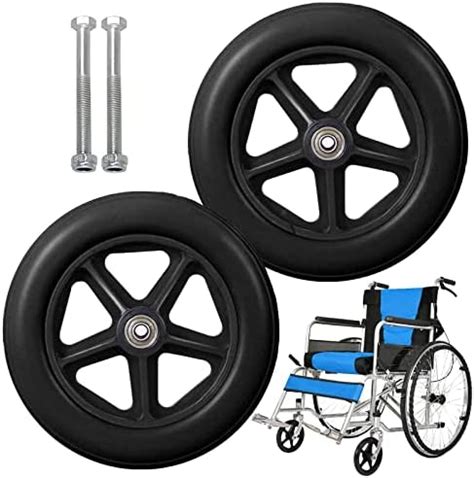 LIGUOYI 2 Pcs Front Wheelchair Wheel, Wheelchair Caster Replacement ...