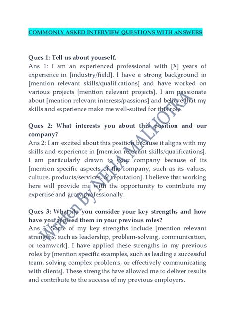 Image result for Commonly Asked Interview Questions