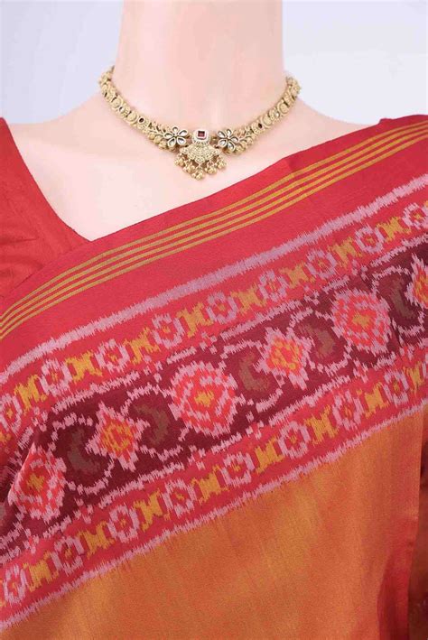 Brick Orange Rajkot Patola Silk Saree – Nalli Silk Sarees Pvt Ltd