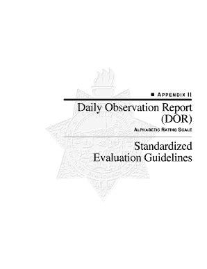 Fillable Online lib post ca Daily Observation Report (DOR) Standardized ...