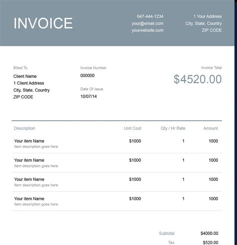Image result for Web Development Invoice