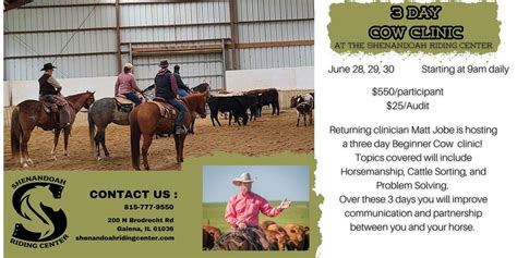 3-Day Cow Clinic with Matthew Jobe, 200 N. Brodrecht Rd., Galena, IL ...