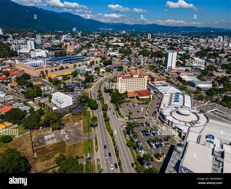 Beautiful aerial view of the City of San Salvador, capital of El ...