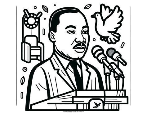 Martin Luther King Day Coloring Pages for Kids - Happy Toddler Playtime