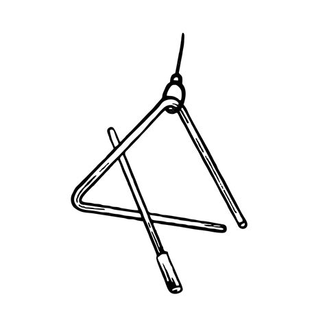 Premium Vector | Triangle musical instrument drawn by hand vector black ...
