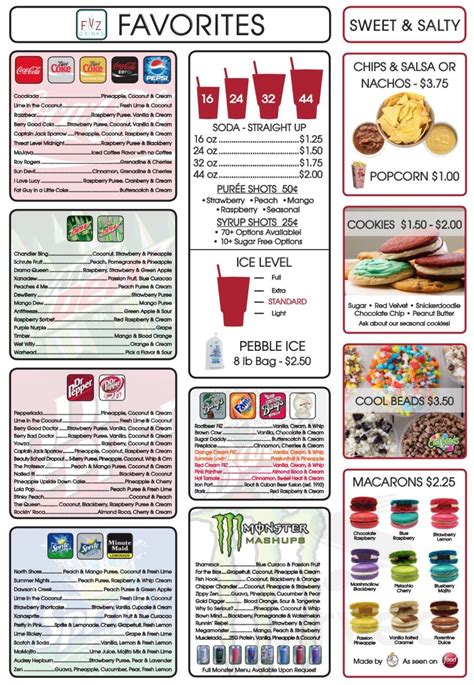 Fiiz Drinks Provo menu in Provo, Utah, USA