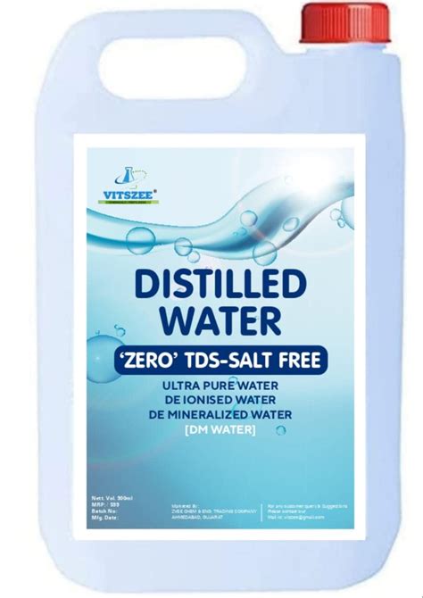 VITSZEE Pure Zero TDS Pure Distilled Water 1L | ultra Pure Di-Ionized ...