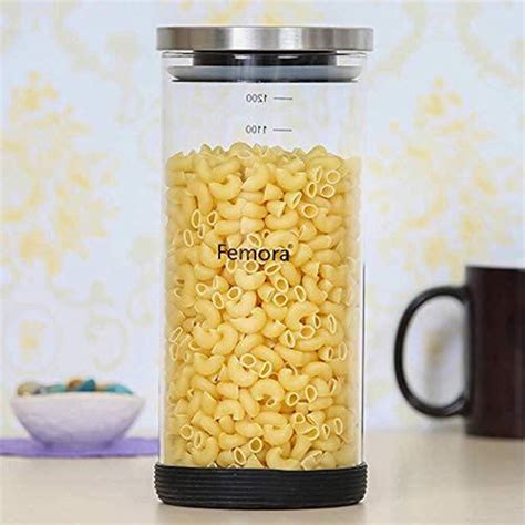 Buy Femora Borosilicate Glass Air-Tight Jar With Silicon Base - Leak ...