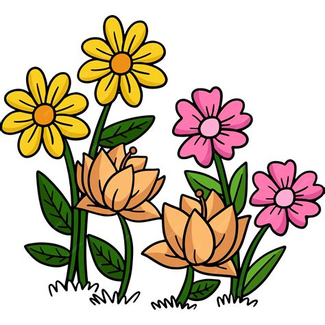 Premium Vector | Spring flower cartoon colored clipart illustration