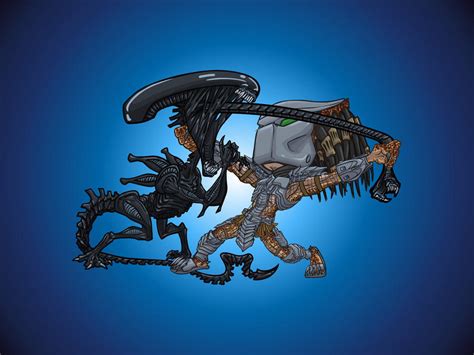 Image result for Alien vs Predator Cartoon