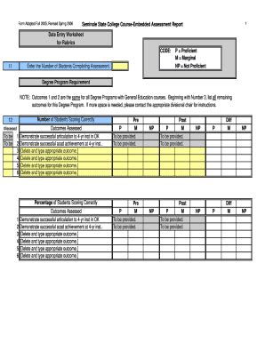 Fillable Online sscok Course-Embedded Assessment Report Form - Seminole ...