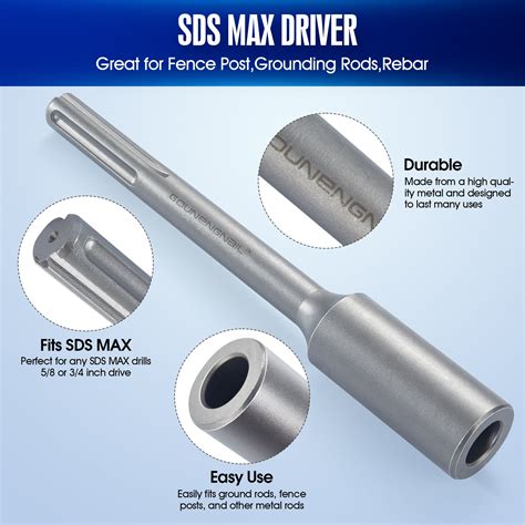 SDS Max Ground Rod Driver for 1/2,5/8,3/4 inch Grounding Rods – GOUNENGNAIL ELECTRICAL