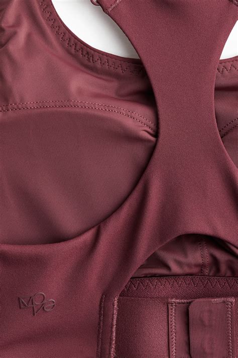 High Support Sports bra with ShapeMove™ - Light burgundy - Ladies | H&M IN