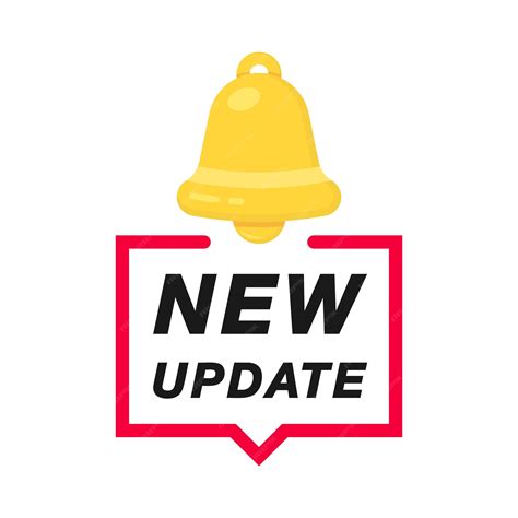 Premium Vector | New update with bell modern label with bell