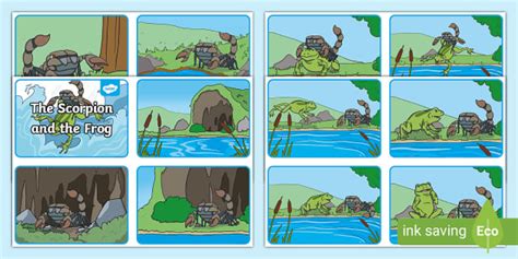 The Scorpion and the Frog Story Sequencing Cards