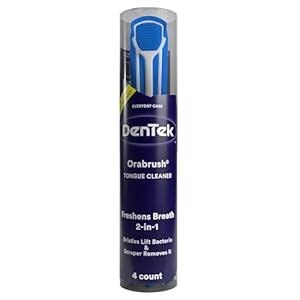 Orabrush Tongue Cleaner, Helps Cure Bad Breath, Bonus Pack- 4 Tongue ...