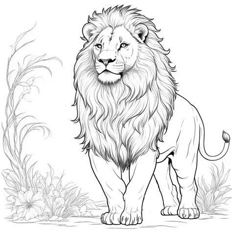 Rainbow Lion Coloring Page