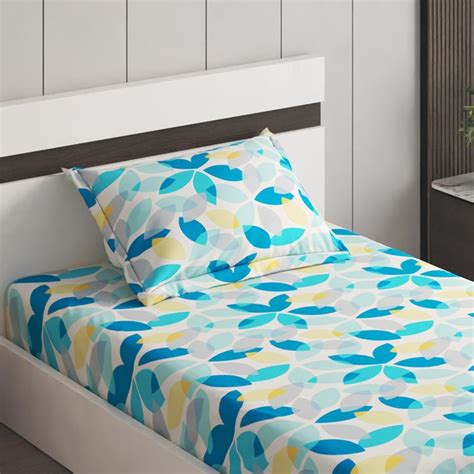 Buy Corsica Elegant Microfibre Printed 2Pcs Single Bedsheet Set from ...