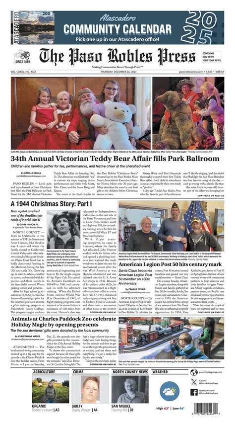 December calendar of events and activities in the Paso Robles City ...