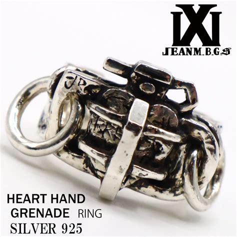 HEART HAND GRENADE【 R X102 】ハート スターリングシルバー シルバーリング 手榴弾 フリーサイズ | シルバー ...