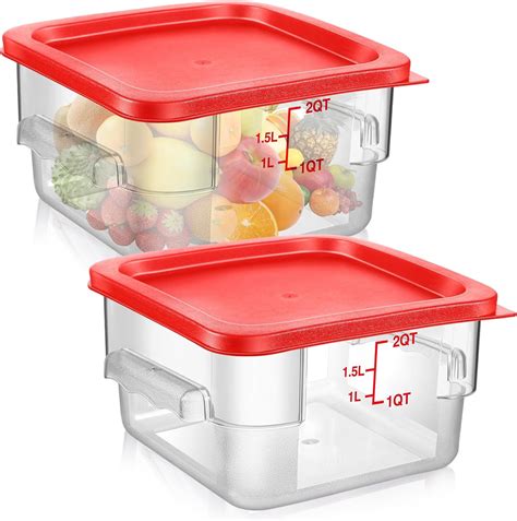 Amazon.com: Suclain 2 Pcs Square Food Storage Container Polycarbonate ...