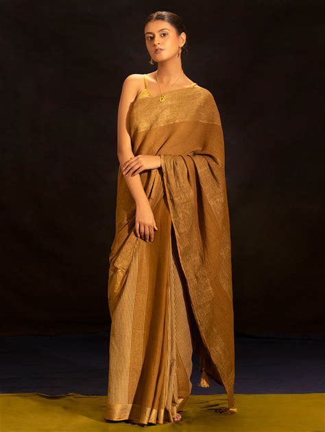 Black Hand Block Printed Cotton Saree