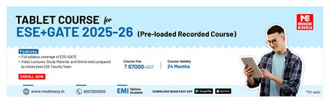 MADE EASY Classroom Courses for GATE, ESE, SSC JE, and PSUs Exams