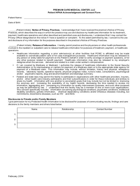 Fillable Online PCMC HIPAA form - Primary Care Doctor New Orleans Fax ...