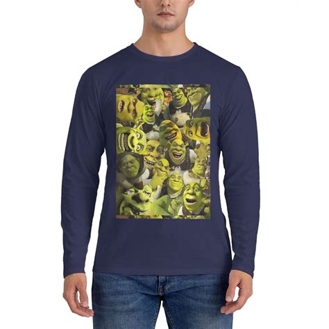 Get Out Meme Shrek Men's T-shirt Soft Cozy Long Sleeve Crew Neck Tee ...