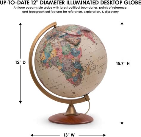 WaypointGeographic Waypoint Geographic Colombo 12 Illuminated Antique ...