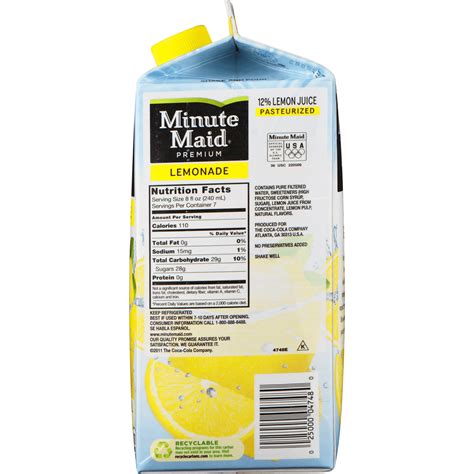 Minute Maid Lemonade Concentrate Nutrition Facts | Besto Blog