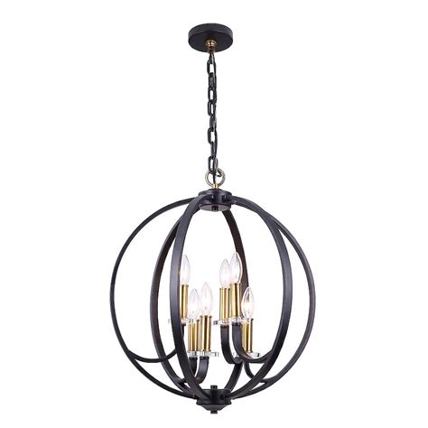 Dainolite Cosmopolitan 6-Light Black/Vintage Bronze Modern/Contemporary ...