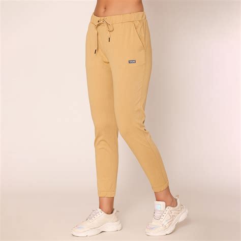 Slim Fit Joggers For Women- Beige – BONJOUR