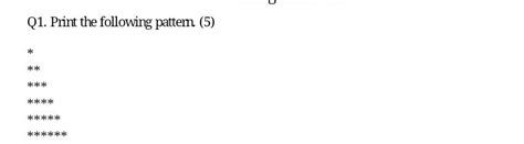 Image result for Assignment Write a Q Basic Program to Print the Following Pattern