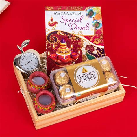 Send Table Clock with Chocolates Gift Hamper for Diwali Online - DW23 ...