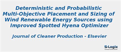 Multi-objective energy sources of spotted hyena optimizer | S-Logix